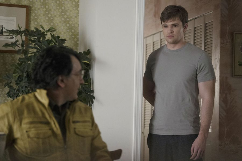 Peter Kelamis and Burkely Duffield. Get used to this expression. It’s the only one Duffield has. (Image: Freeform/Katie Yu)